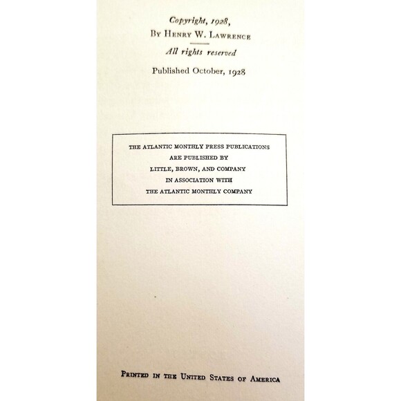 The Not-Quite Puritans by Henry W. Lawrence 1928 1st Edition Hardcover - Picture 3 of 6